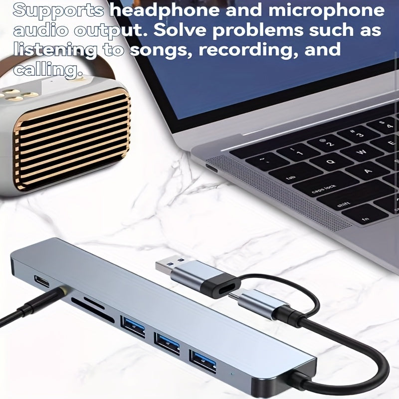 8-in-1 USB Hub for Laptops & Desktops