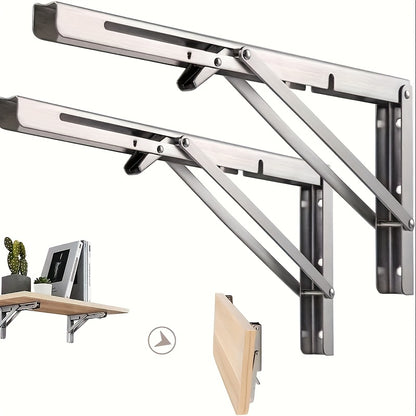 Heavy-Duty Adjustable Folding Brackets 2pcs