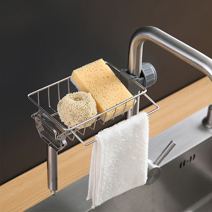 Adjustable Stainless Steel Kitchen Sink & Bathroom Organizer with Drainage