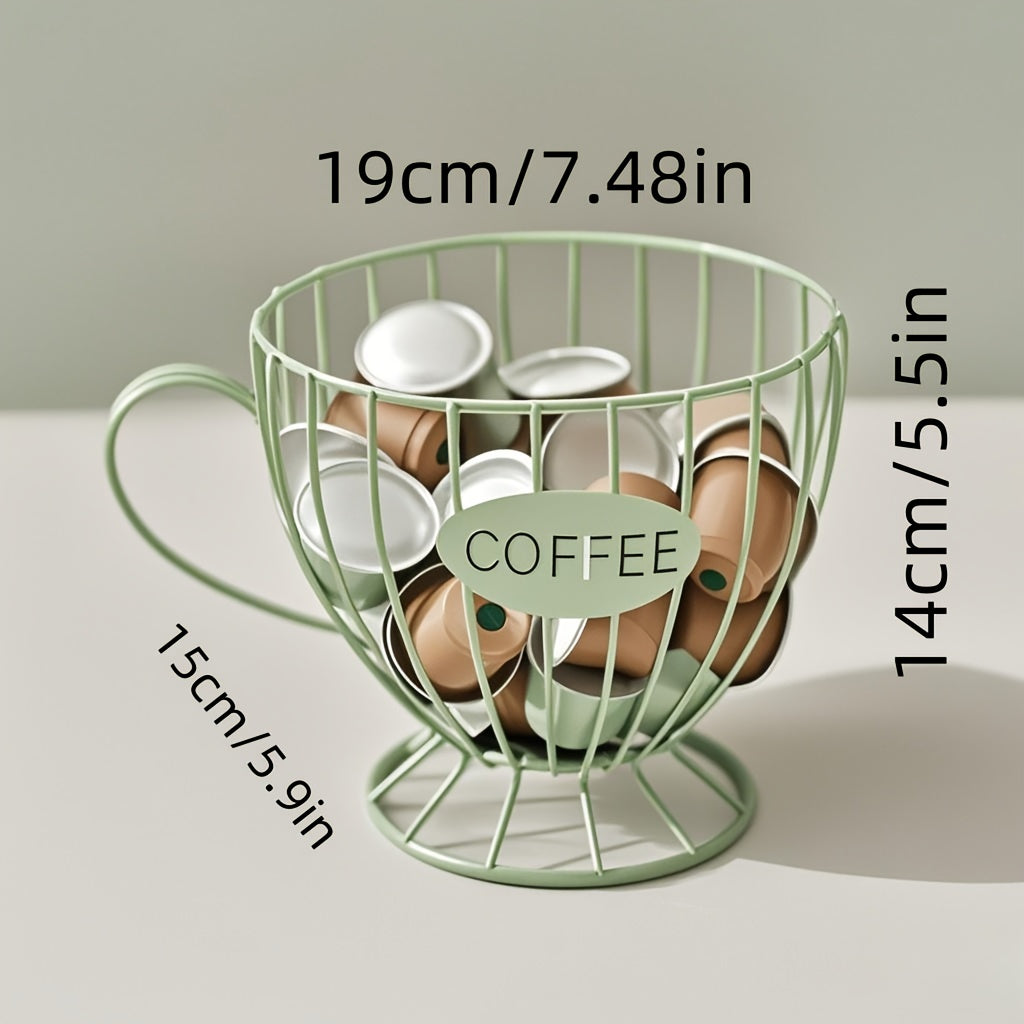 Coffee Capsule Storage Basket with Iron Frame Base