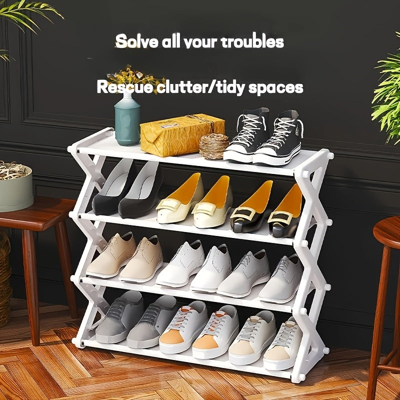 Four-Tier Minimalist Metal Shoe Rack