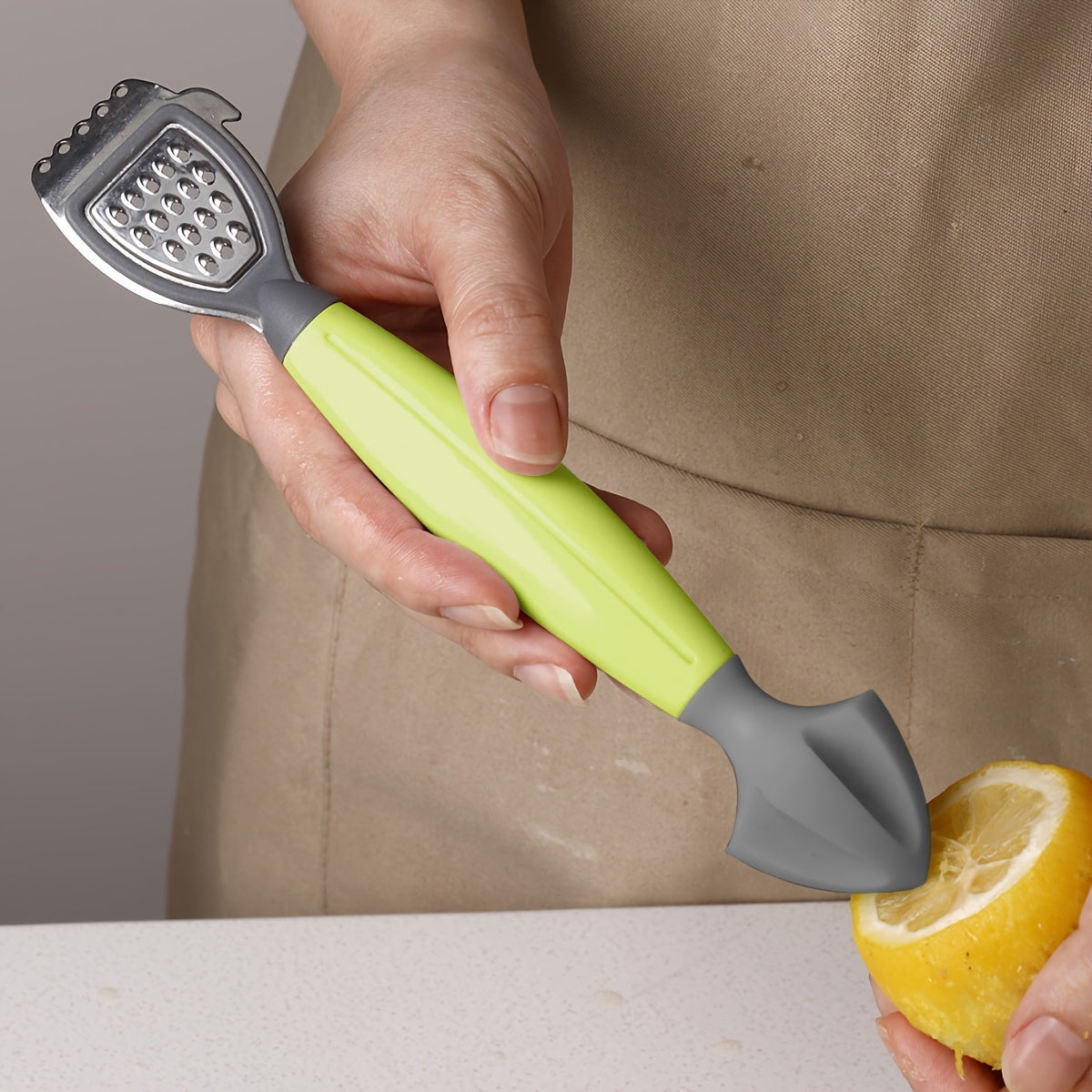Stainless Steel Dual-Head Lemon Squeezer & Grater