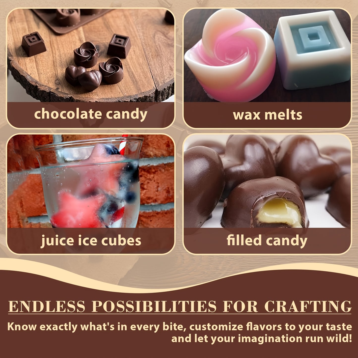 4pcs Silicone Chocolate Molds
