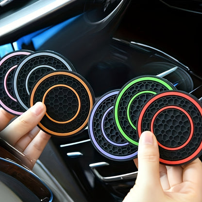 2pcs PVC Double Ring Car Cup Holder Pads