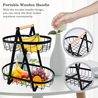 2-Tier Metal Mesh Fruit Basket