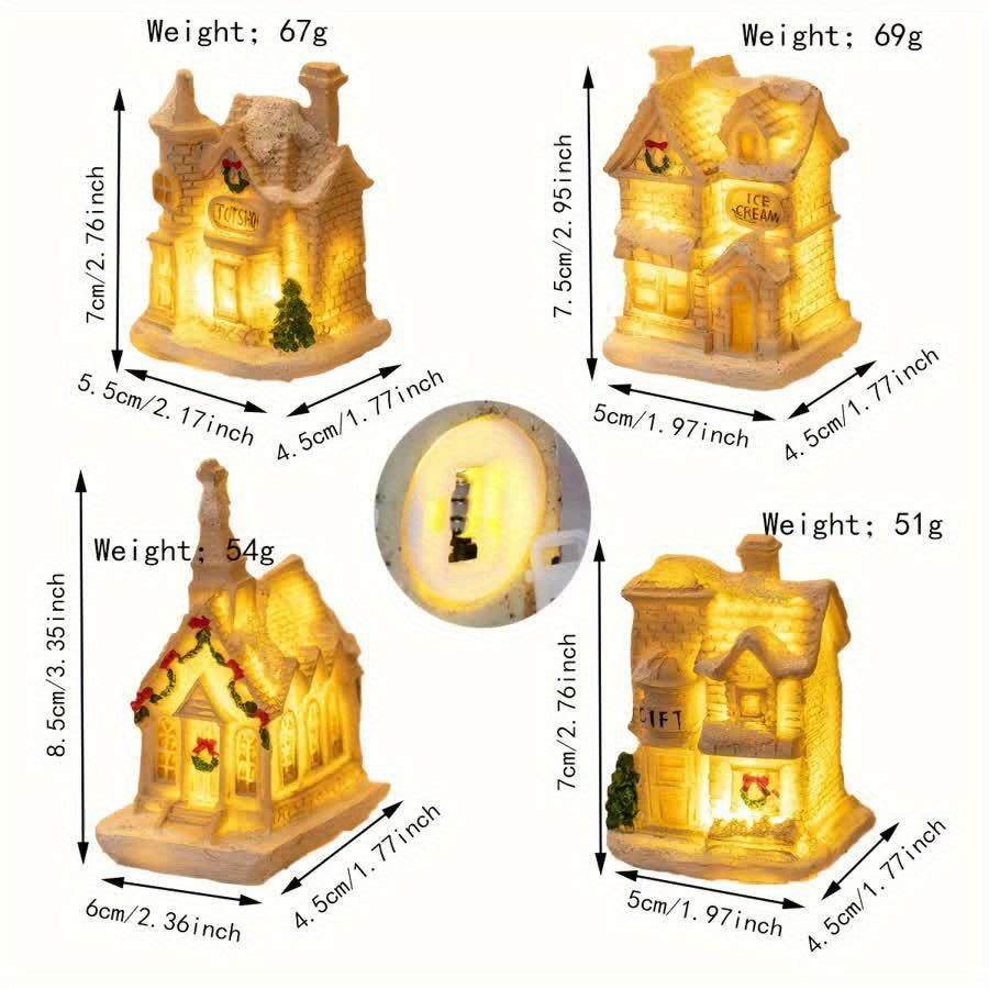 Enchanting Glowing Resin Christmas House