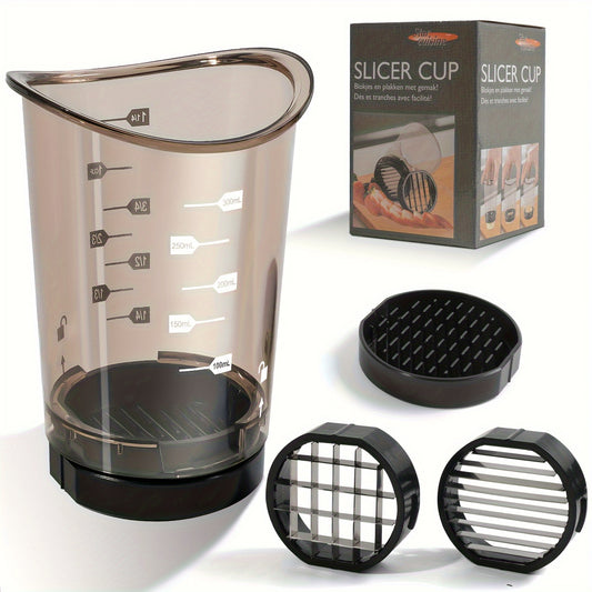 Heavy-Duty Manual Vegetable Chopper with Built-in Measurement Cup