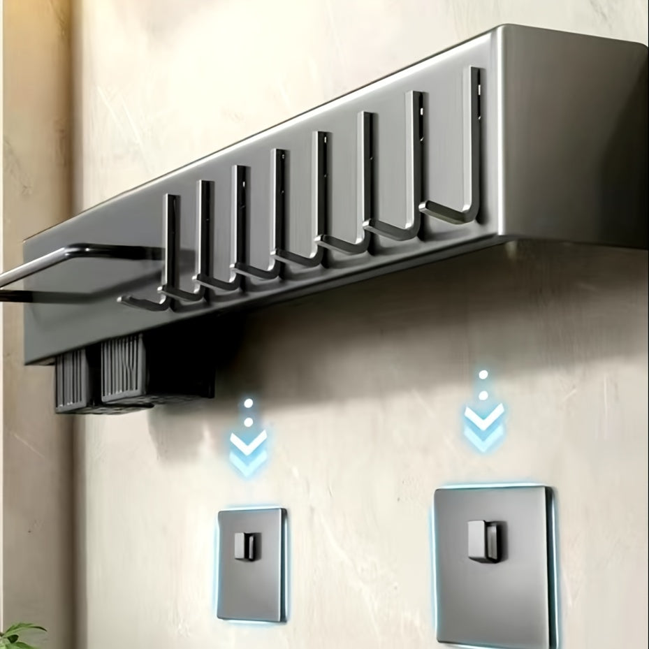 Premium Carbon Steel Wall-Mounted Kitchen Organizer Rack