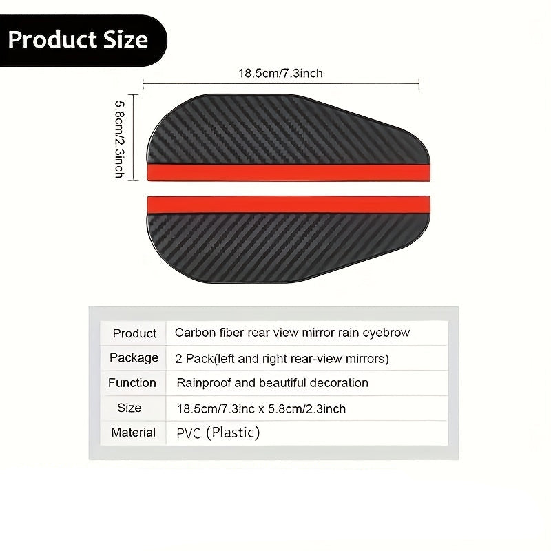 2pcs Car Rearview Mirror Rain Shield