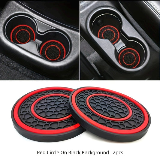 2pcs PVC Double Ring Car Cup Holder Pads