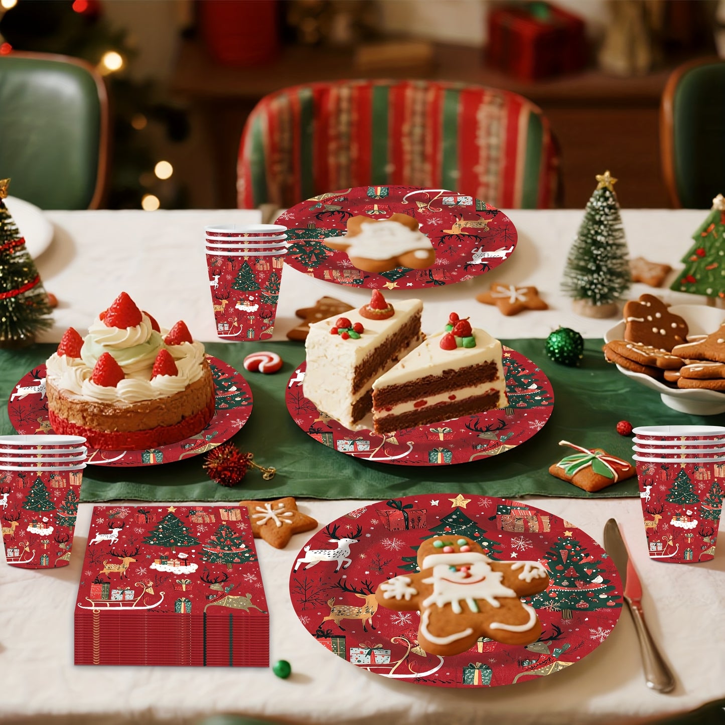 Christmas Disposable Tableware Set