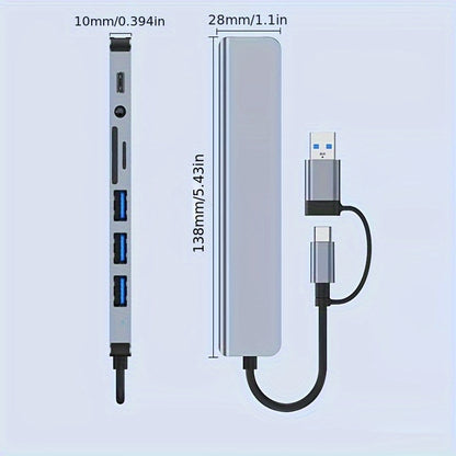 8-in-1 USB Hub for Laptops & Desktops