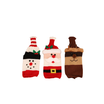 3pcs Christmas Wine Knitted Bottle Cover