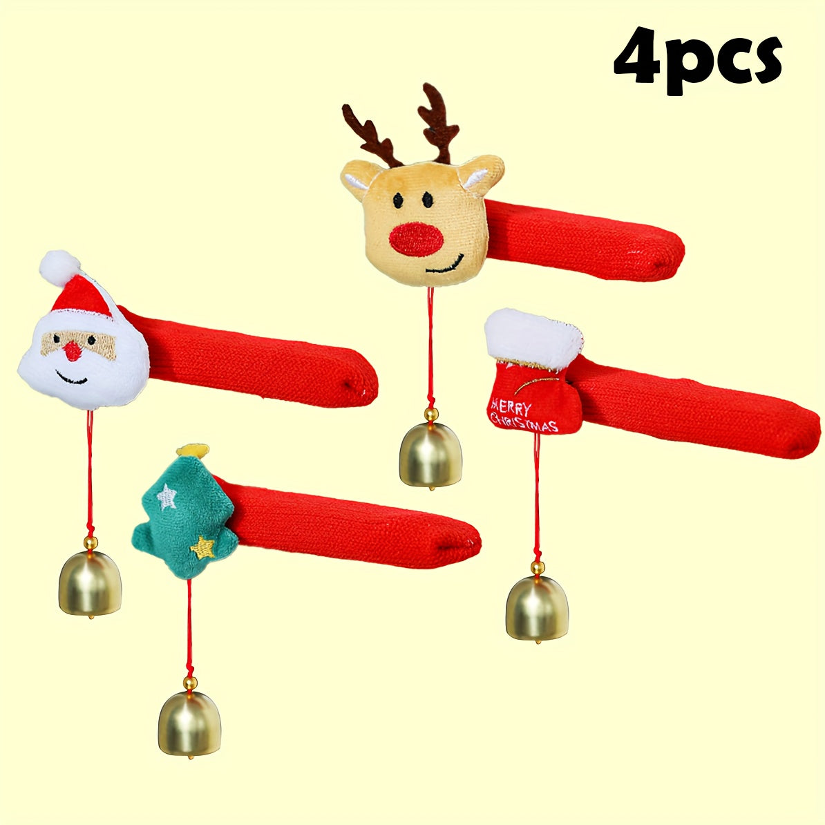 4pcs Christmas Door Handle Decorations Set