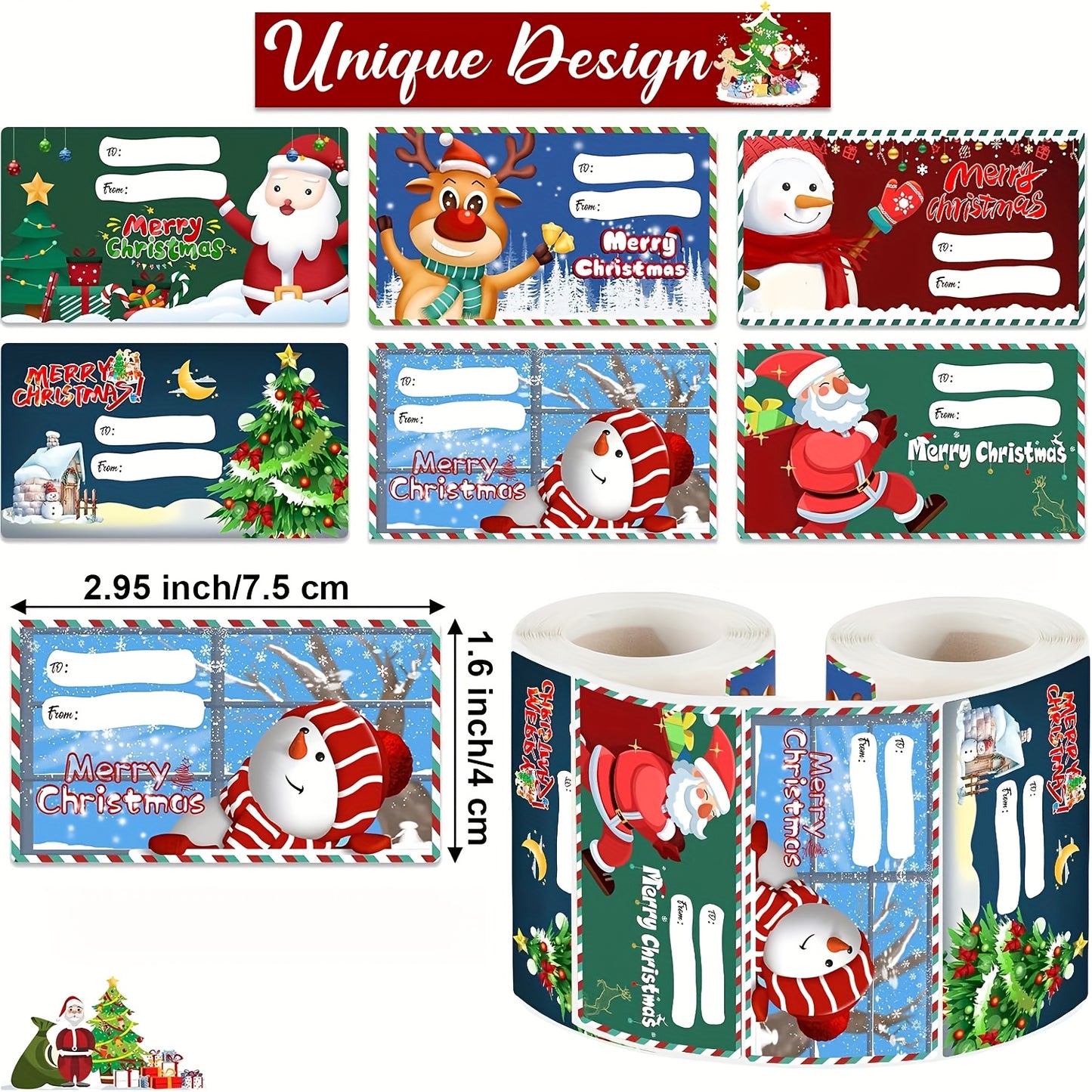 Self-Adhesive Christmas Gift Stickers