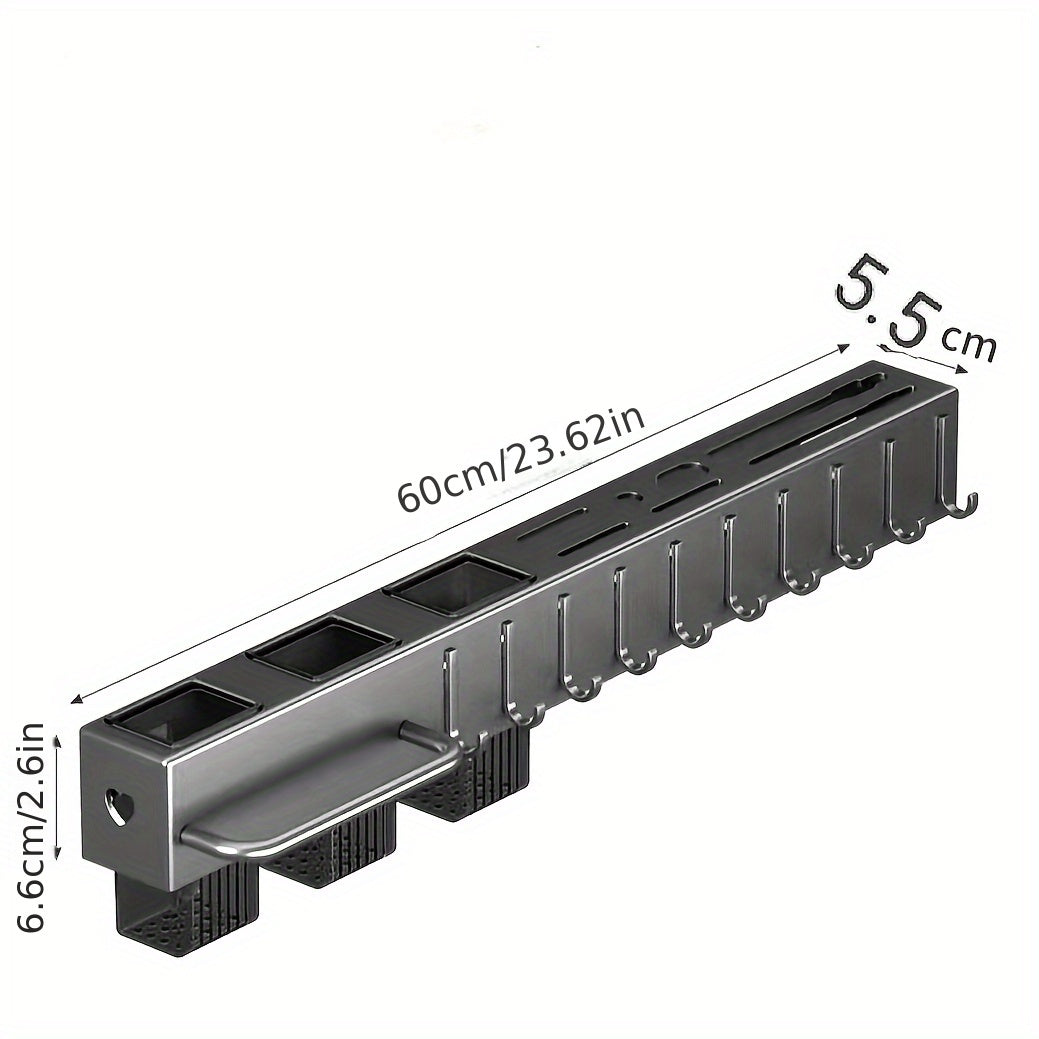 Premium Carbon Steel Wall-Mounted Kitchen Organizer Rack