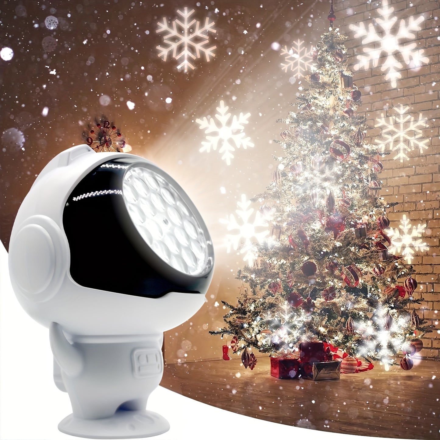 USB-Powered LED Snowflake & Christmas Tree Projector Light