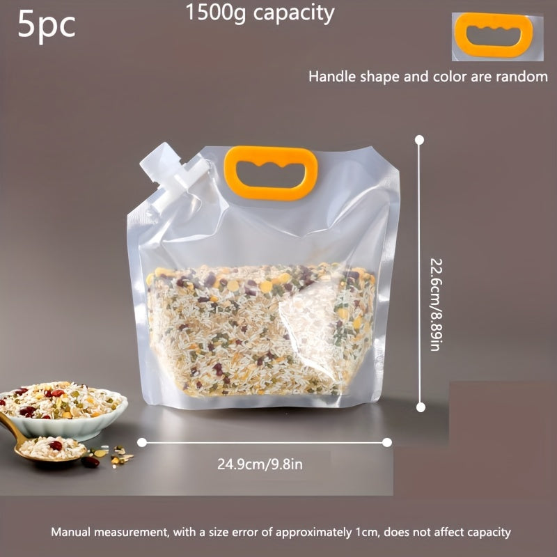 5pcs Food Fresh-keeping Bag With Spout