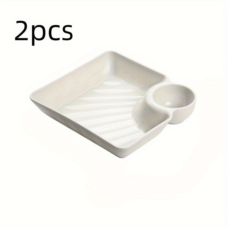 2pcs Plastic Food Serving Plates