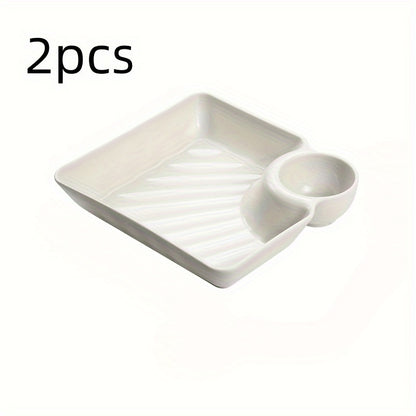 2pcs Plastic Food Serving Plates