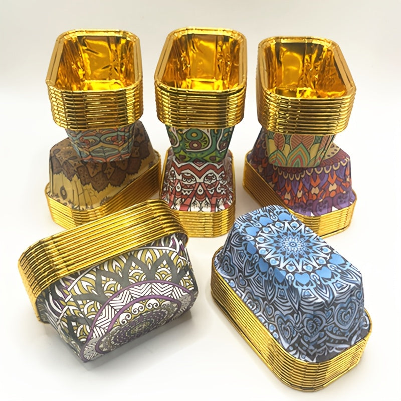 25pcs Patterned Long Cake Cup Molds