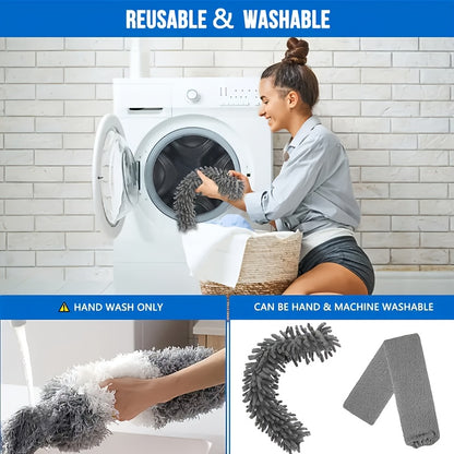 Microfiber Duster with Extension Pole Kit for High Ceilings