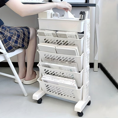 Movable Bookshelf Storage Rack