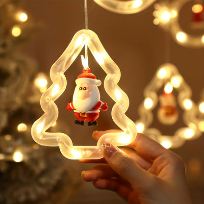 10 Mini Santa Figurine & Snowflake Lights with 8 Lighting Modes