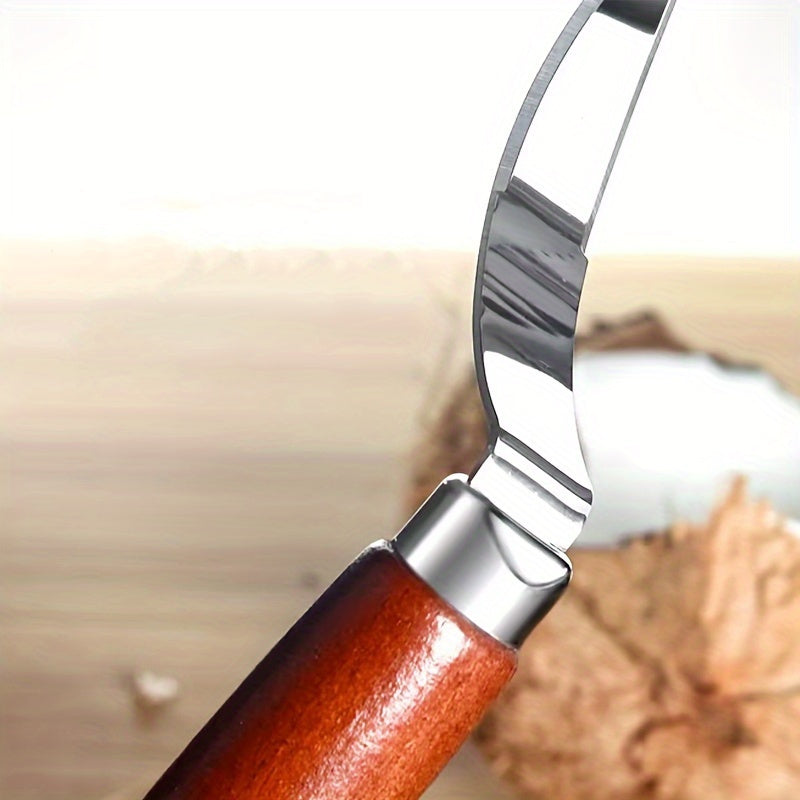 Durable Coconut Opener with Wooden Handle