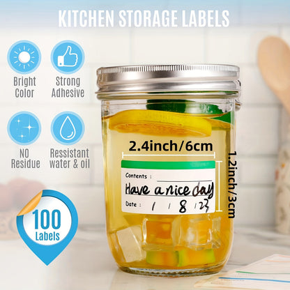 100pcs Colorful Removable Freezer & Food Storage Labels