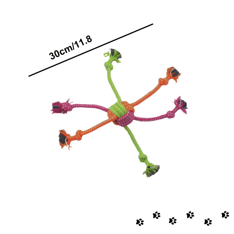 Heavy-Duty Chew Proof Dog Rope Toy with Reinforced Knots & Bite-Resistant