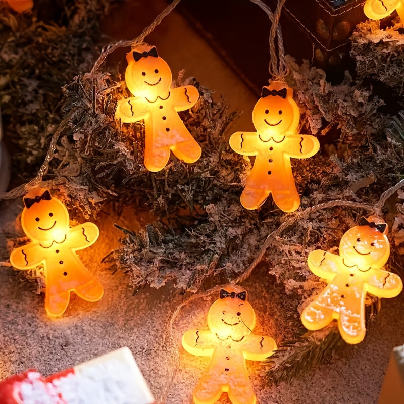 Gingerbread String Lights with Warm Yellow Glow