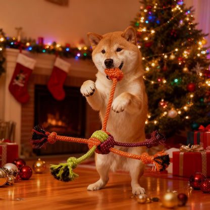 Heavy-Duty Chew Proof Dog Rope Toy with Reinforced Knots & Bite-Resistant