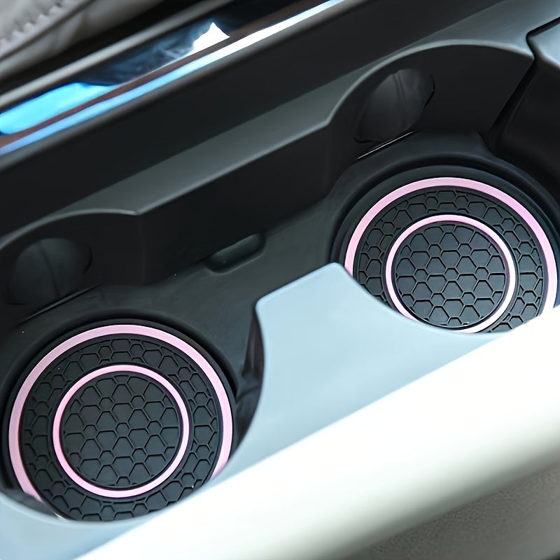 2pcs PVC Double Ring Car Cup Holder Pads