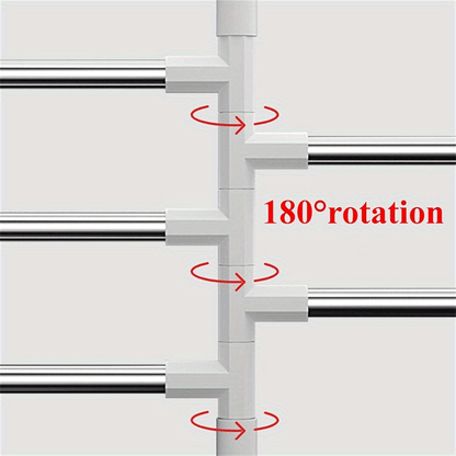 Modern Wall-Mounted Bathroom Towel Rack with 180° Rotating Hooks