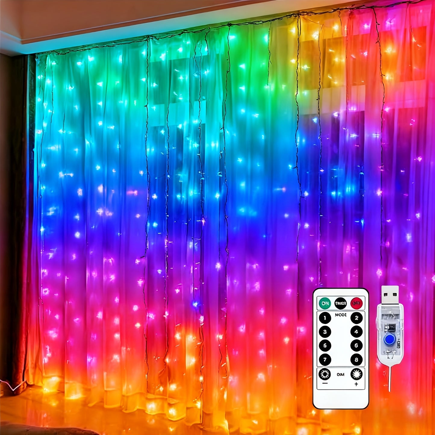Christmas Curtain Lights