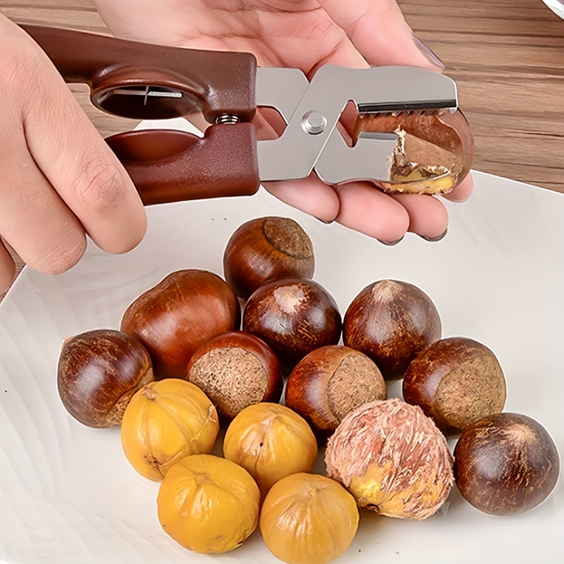 Durable Stainless Steel Chestnut Cracker & Nut Peeler - HazMarket