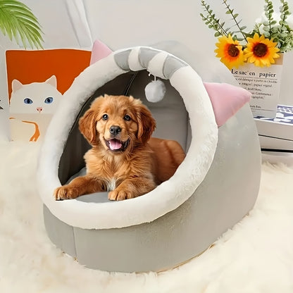 Semi-enclosed And Detachable Cat Bed