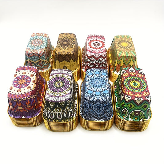 25pcs Patterned Long Cake Cup Molds
