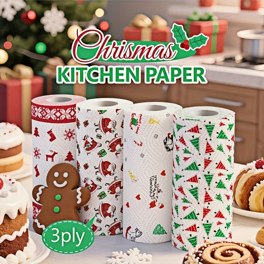 Thickened 3-Layer Christmas Kitchen Paper