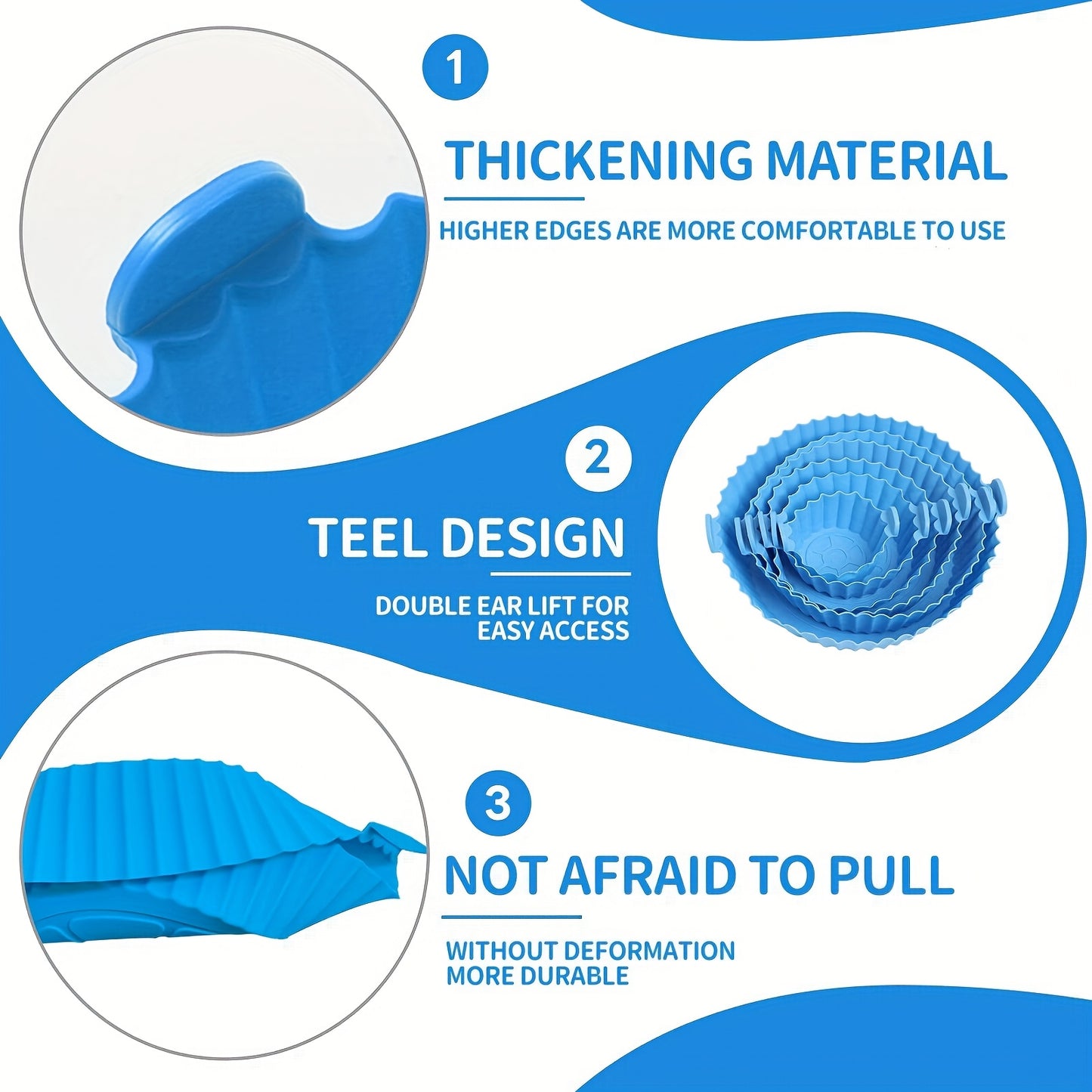 6pcs Silicone Air Fryer Liners