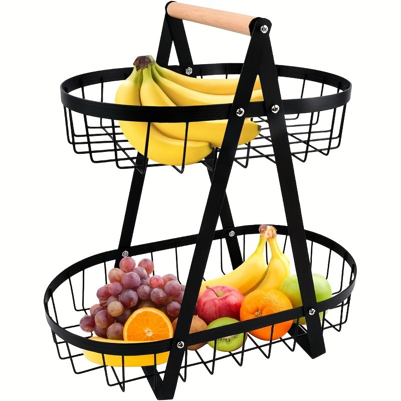 2-Tier Metal Mesh Fruit Basket