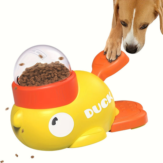 Duck-Shaped Interactive Slow Feeder Dog Food Dispenser