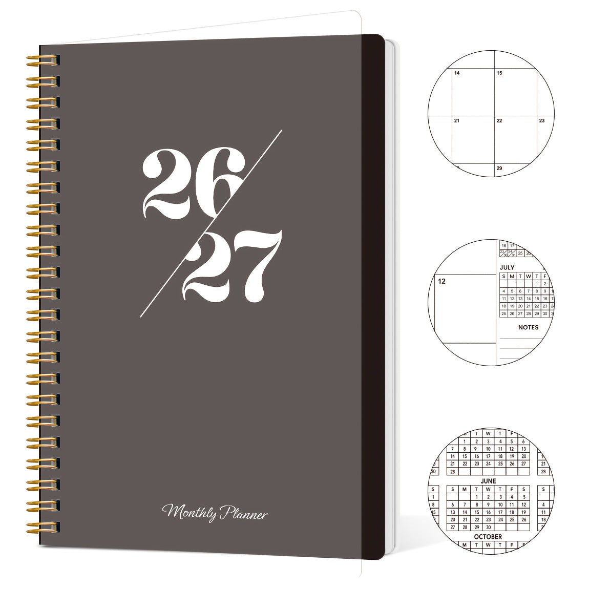 2026-2027 Two-Year Monthly Planner with Spiral Binding & Cover