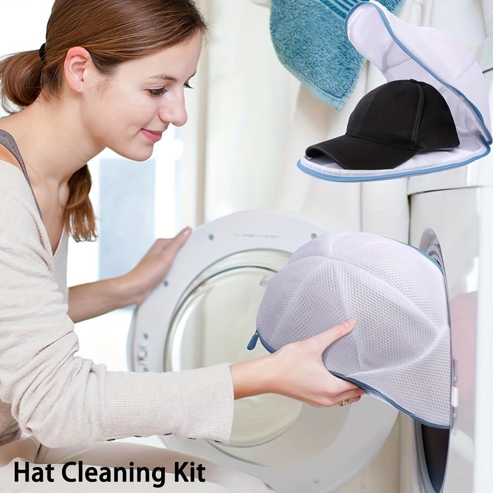 Hat Cleaning Kit with Zippered Polyester Mesh Bag with Hat Holder - HazMarket