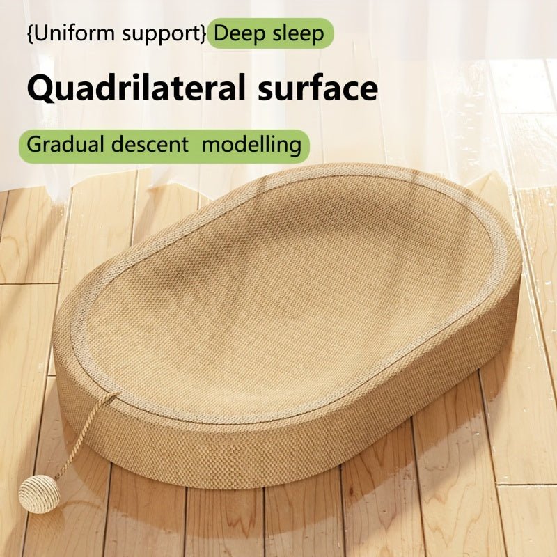 Interactive Oval Cat Scratching Bed with Track Toy - HazMarket