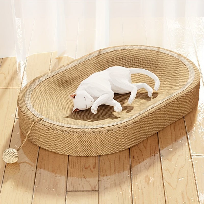 Interactive Oval Cat Scratching Bed with Track Toy - HazMarket