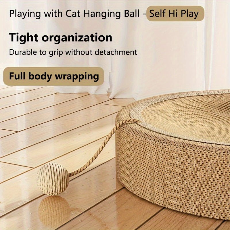 Interactive Oval Cat Scratching Bed with Track Toy - HazMarket