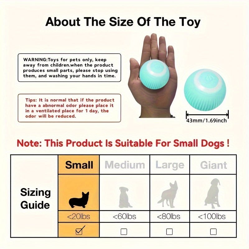 Interactive Smart Rolling Ball Toy for Cats & Small Dogs - HazMarket