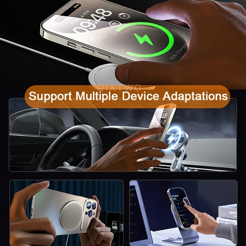 Luxury Titanium - Colored Glass Window Magnetic Wireless Charging iPhone Case - HazMarket